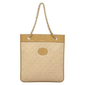 Chanel Chain Handle Leather Beige Leather Tote Bag Bag